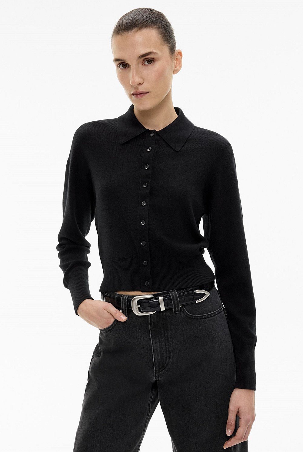 Collar Fine Cardigan