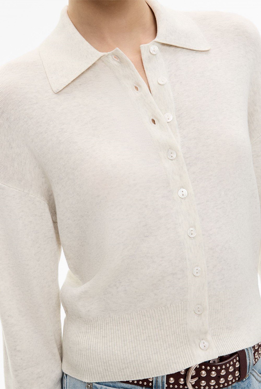 Collar Fine Cardigan