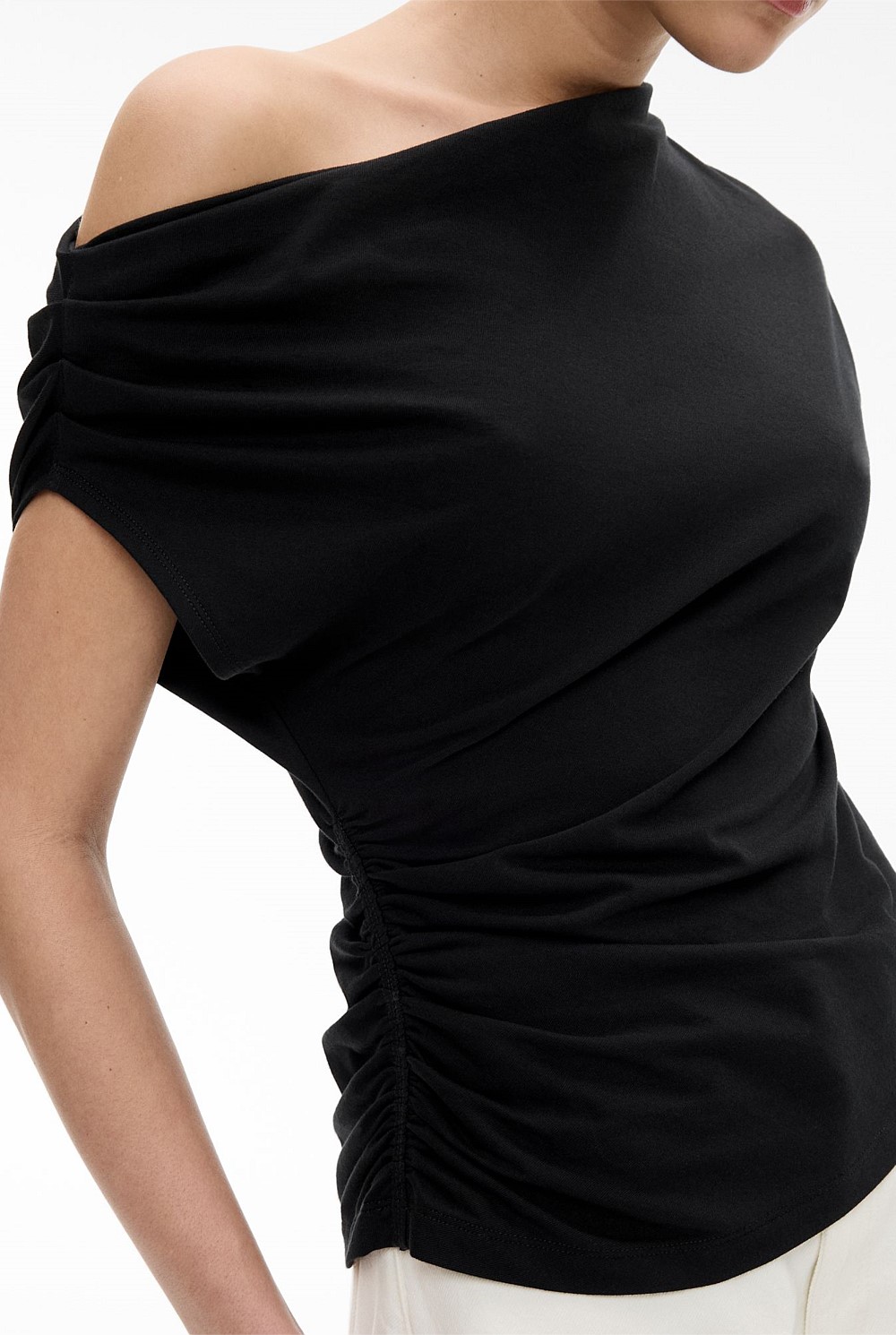 Asymmetric Draped T-Shirt