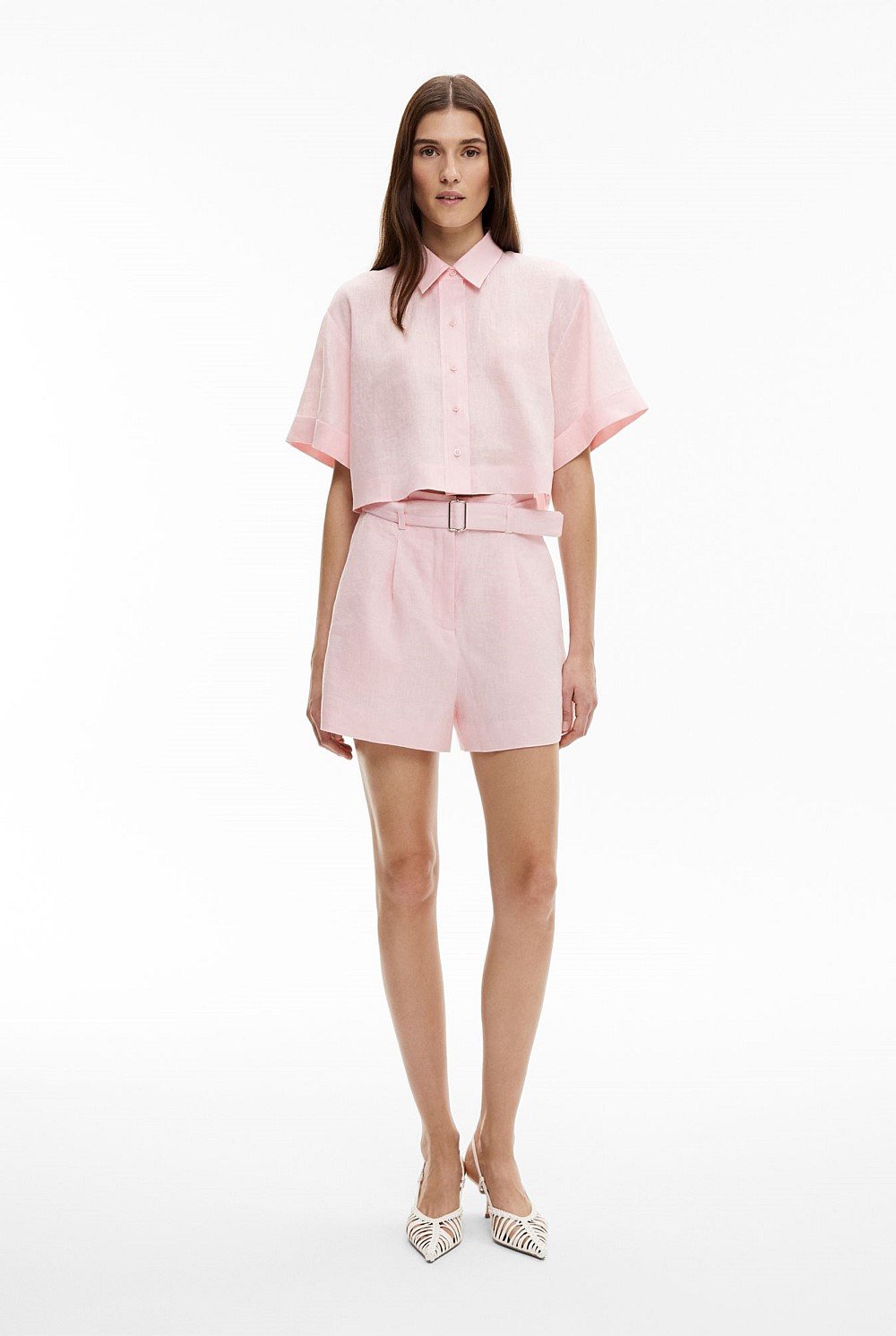 Linen Crop Shirt