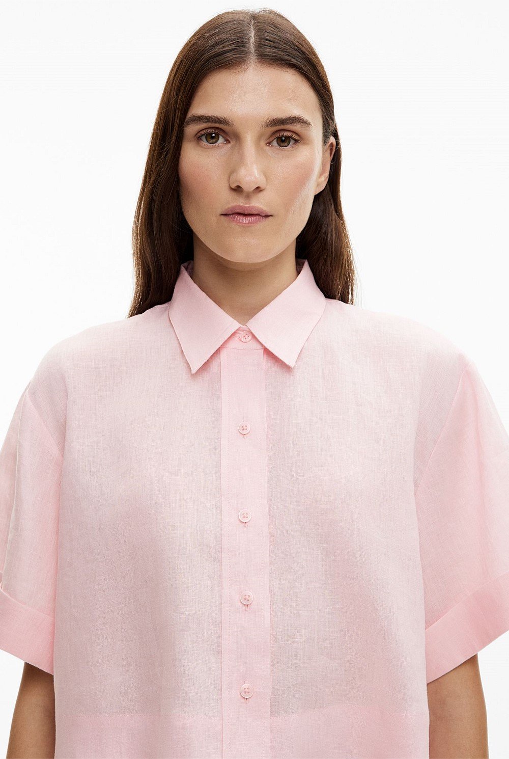 Linen Crop Shirt