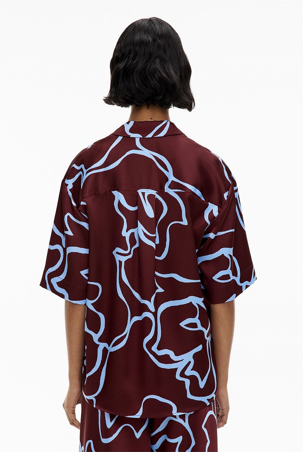 Short Sleeve Satin Shirt