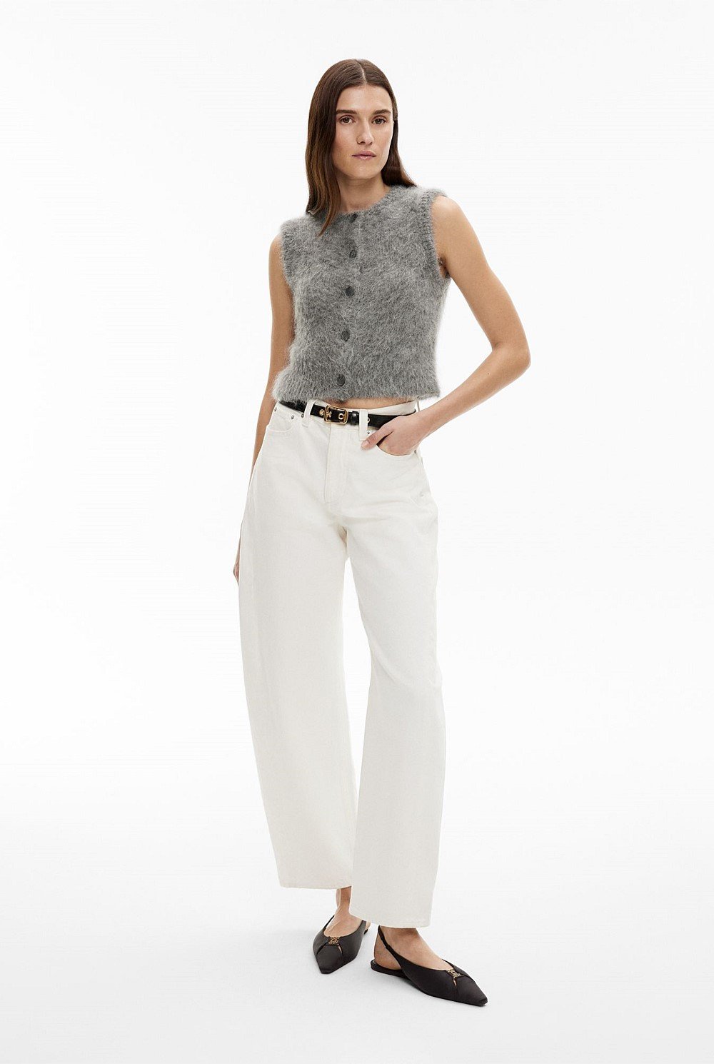 Fluffy Crew Knit Vest