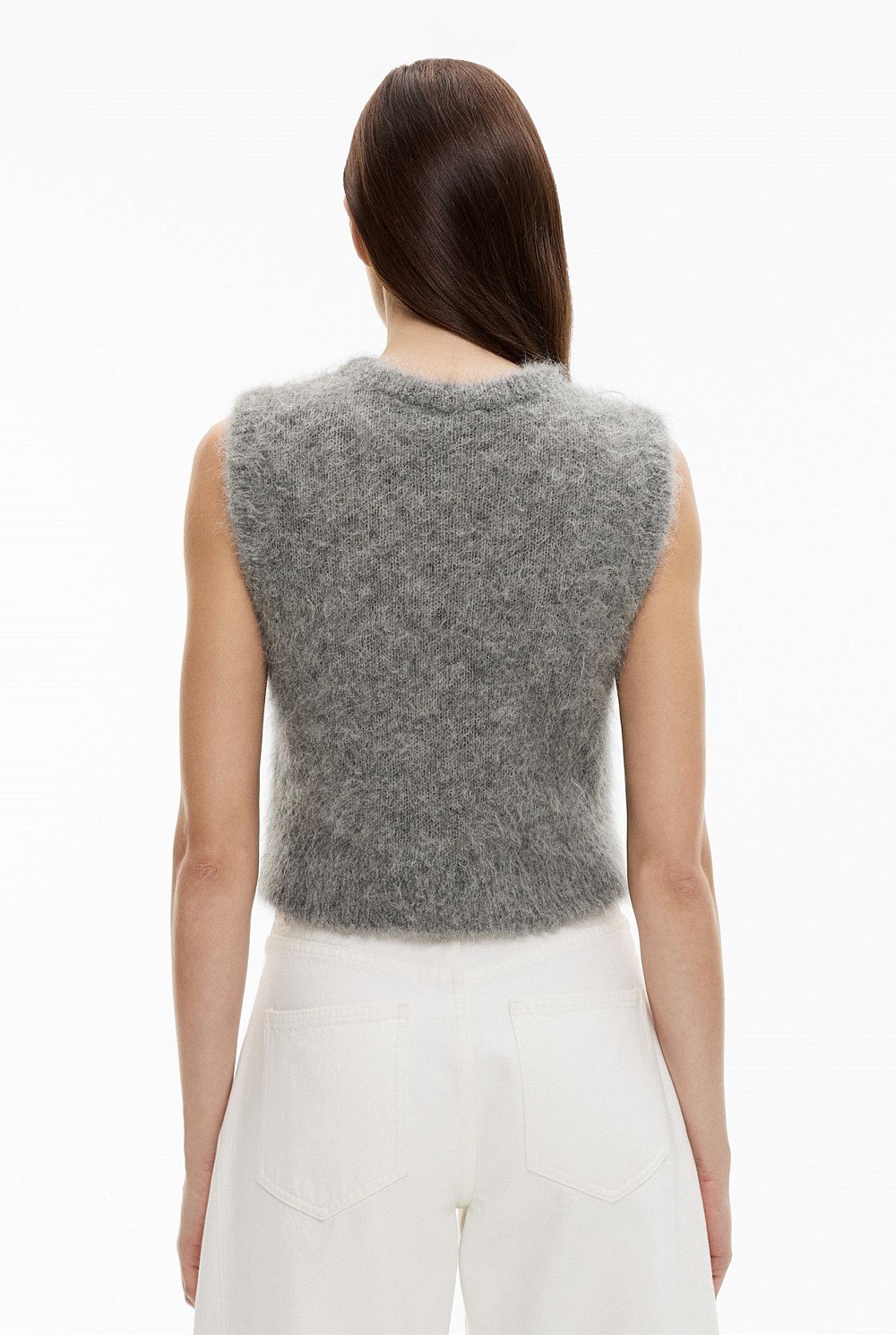 Fluffy Crew Knit Vest