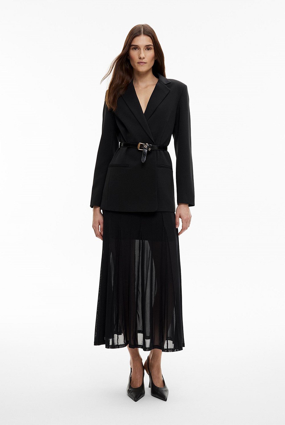 Panelled Mesh Skirt