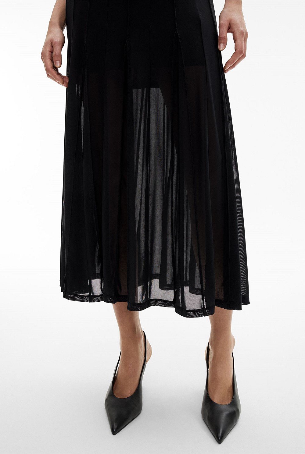 Panelled Mesh Skirt