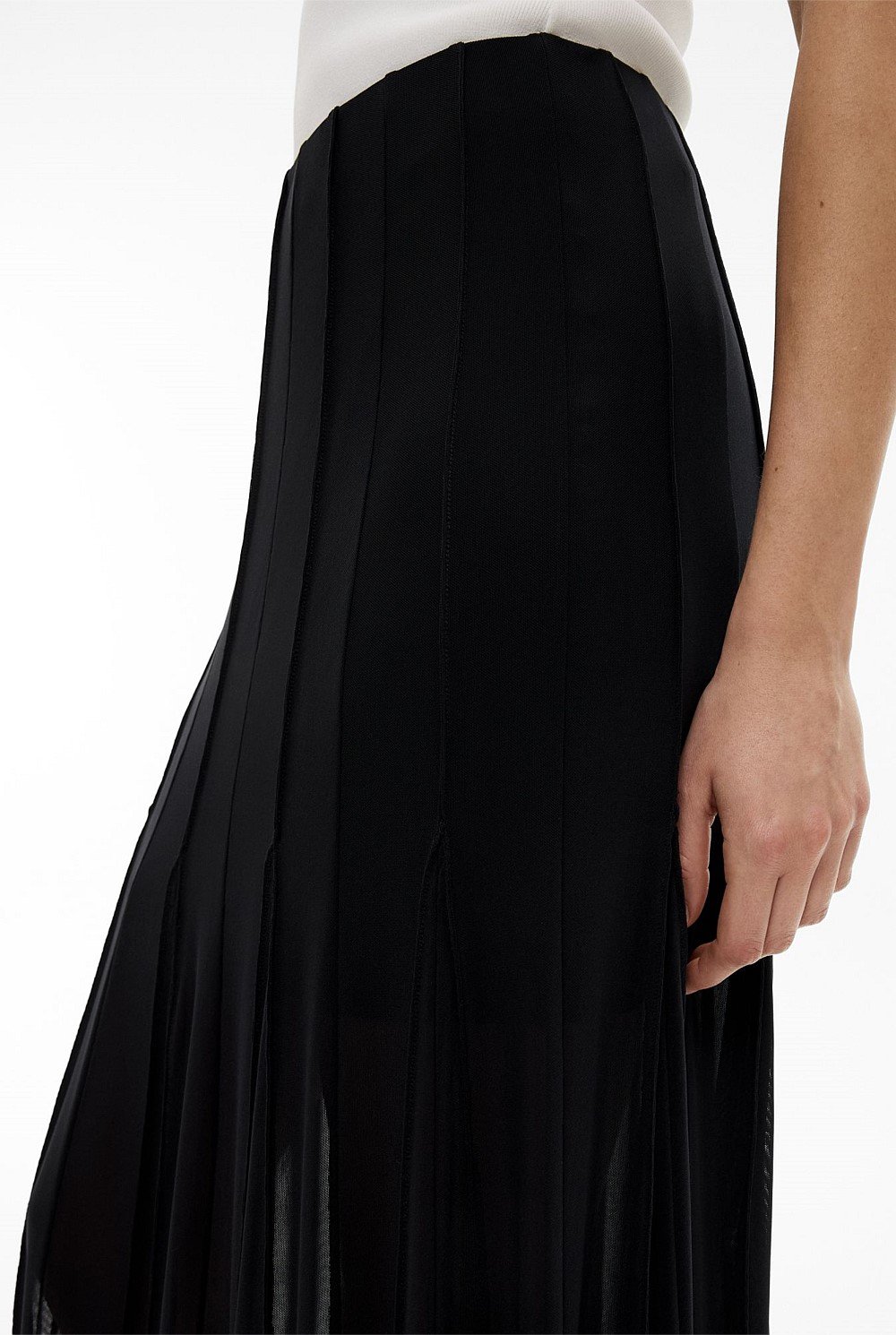 Panelled Mesh Skirt