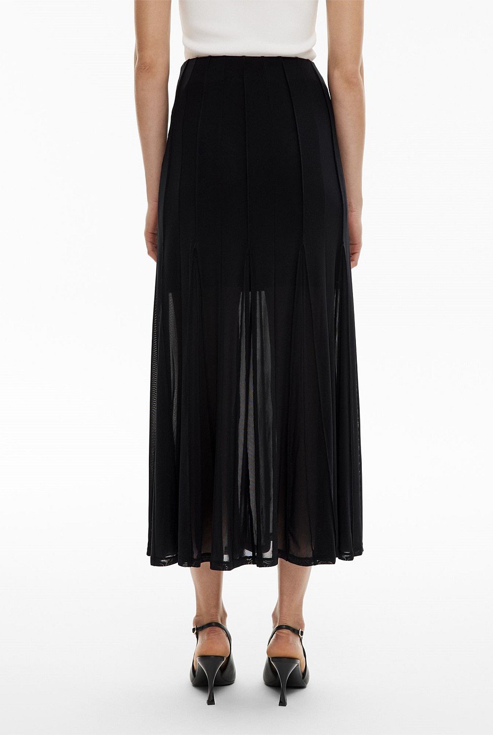Panelled Mesh Skirt