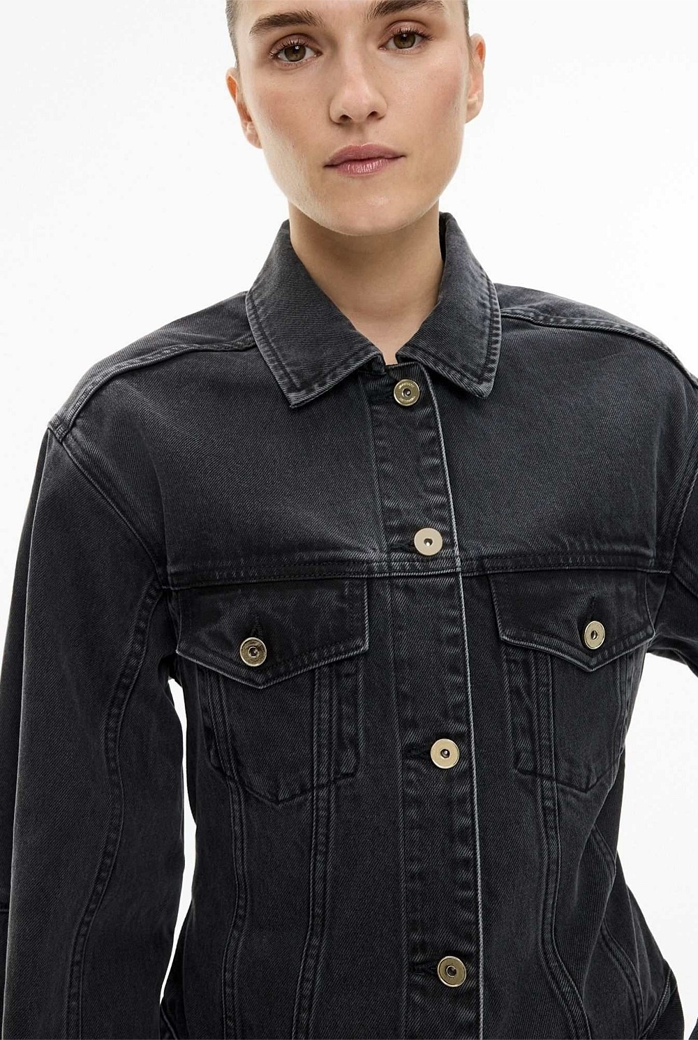 Cinched Denim Jacket