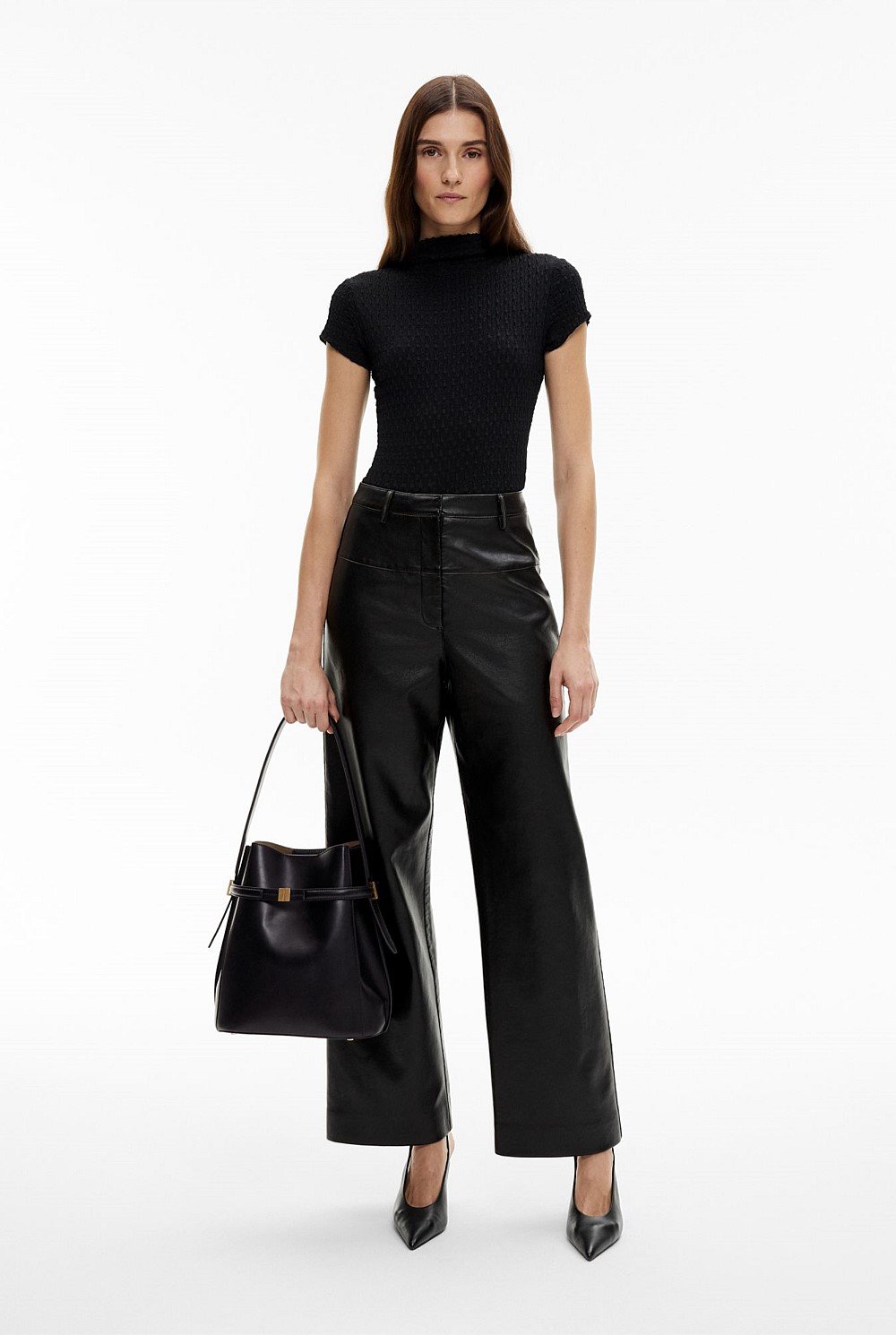 Textured Cap Sleeve T-shirt