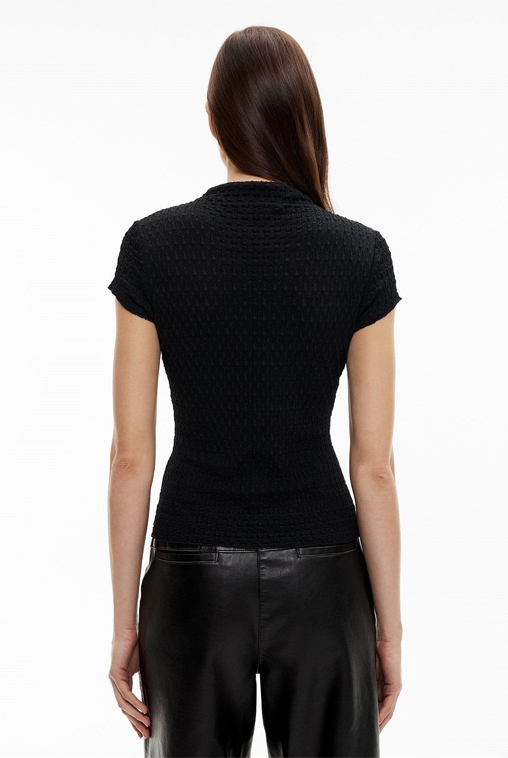 Textured Cap Sleeve T-shirt