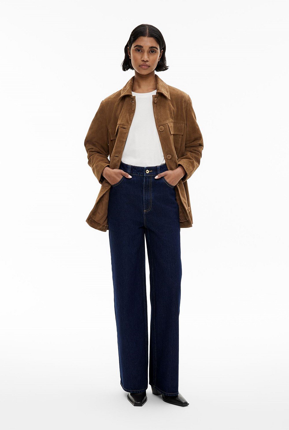 Button Detail Jeans
