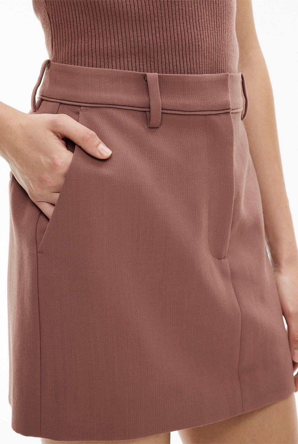 Piped Detail Mini Skirt