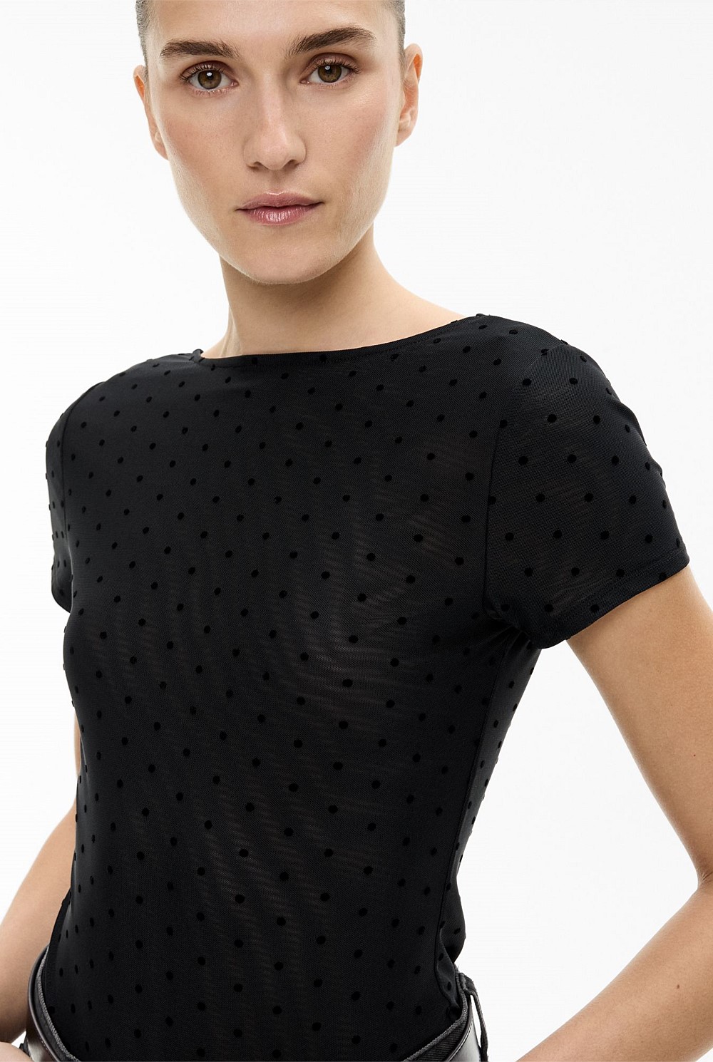 Flocked Spot Bodysuit