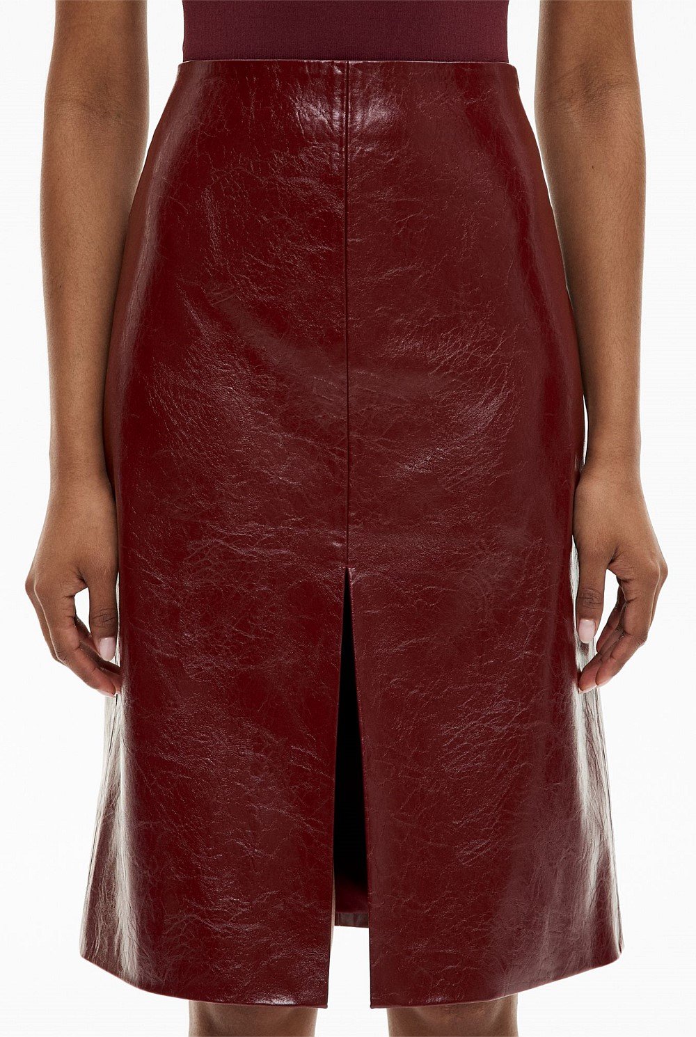 Front Split Midi Skirt