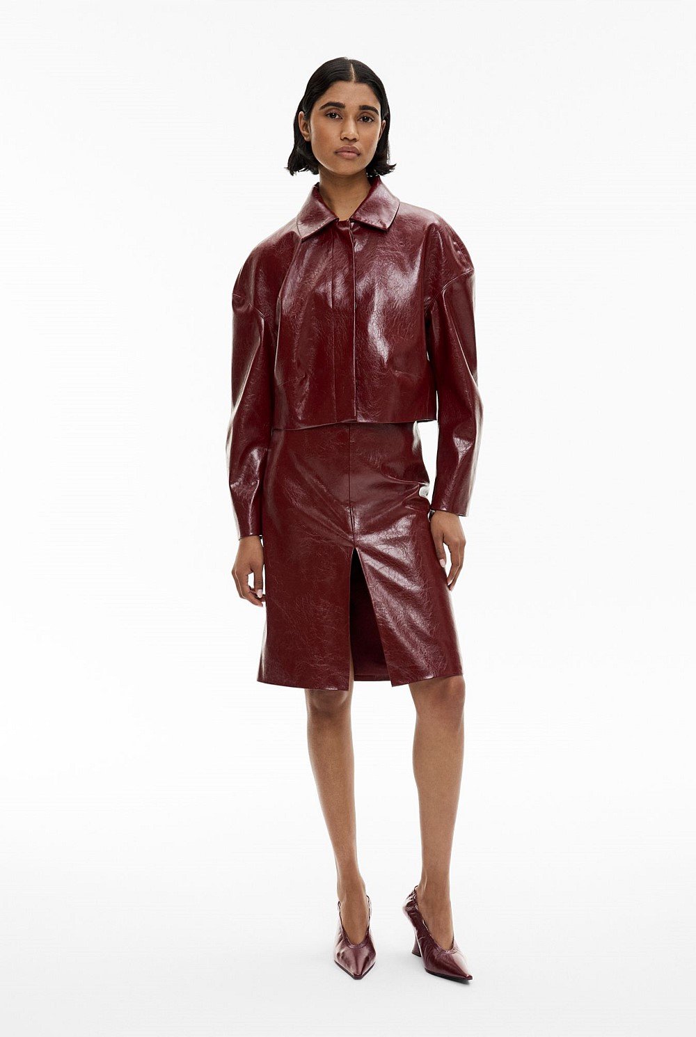 Front Split Midi Skirt