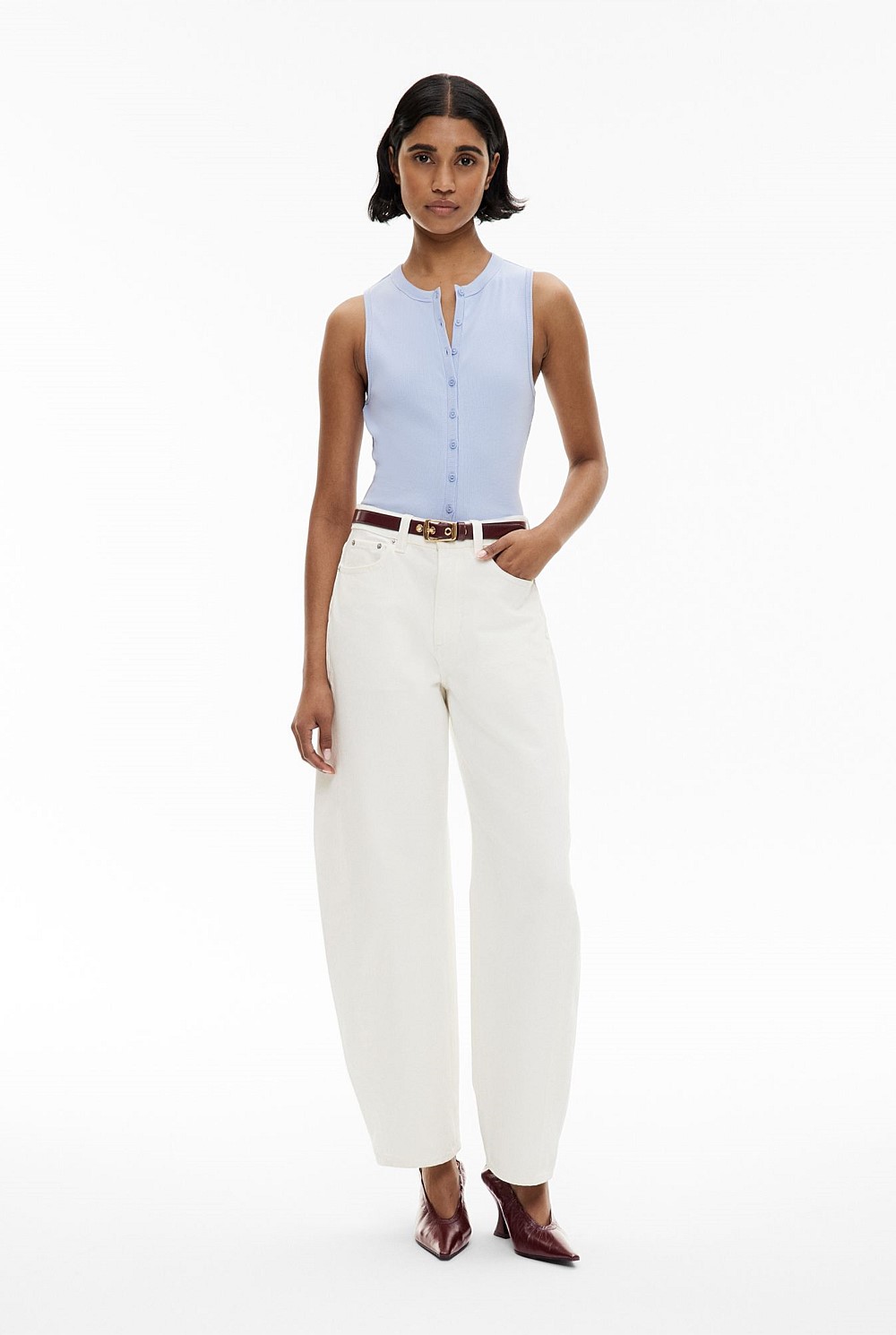 Button Through Tank Top