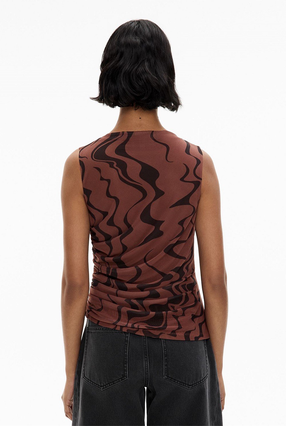 Mesh Drape Tank Top