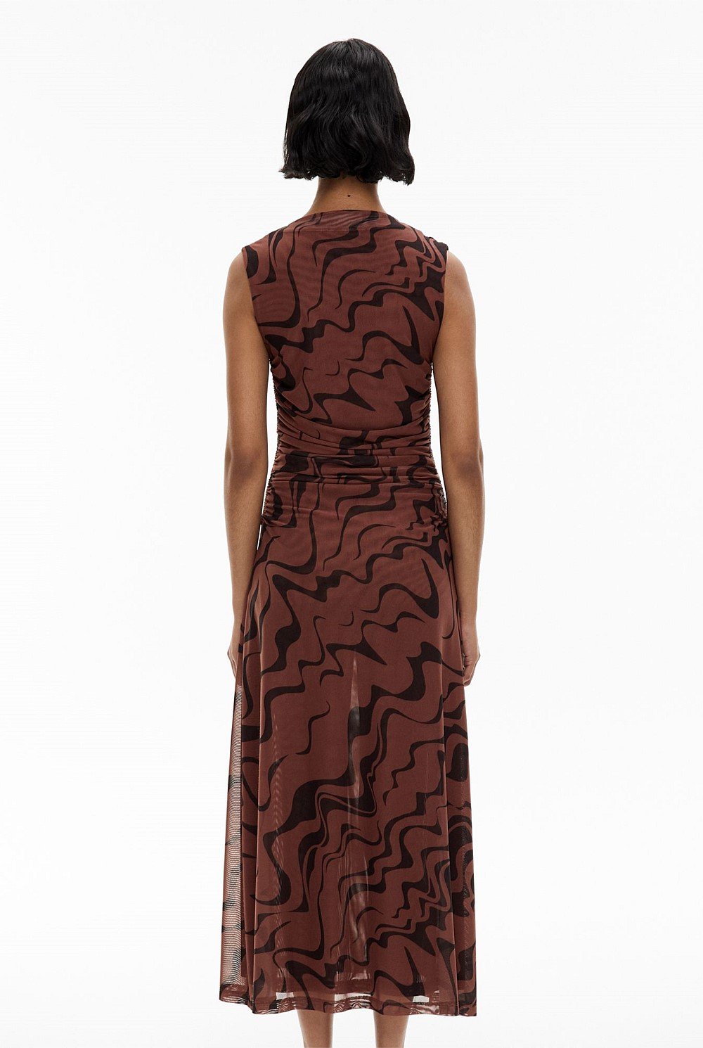 Mesh Drape Tank Dress