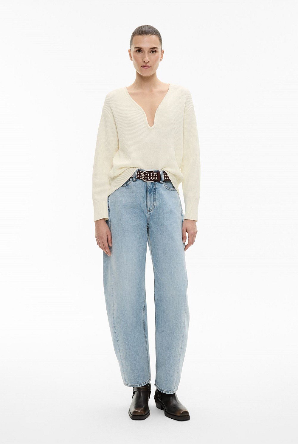 Shaped Neck Knit