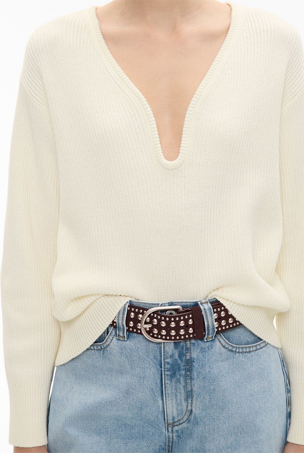 Shaped Neck Knit