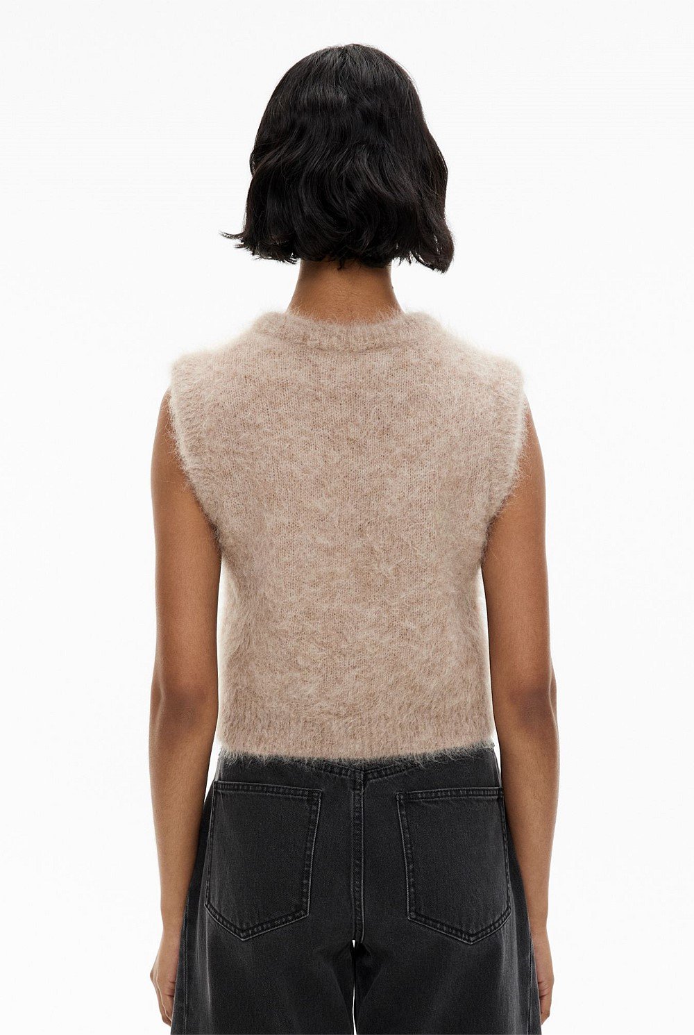 Fluffy Crew Knit Vest