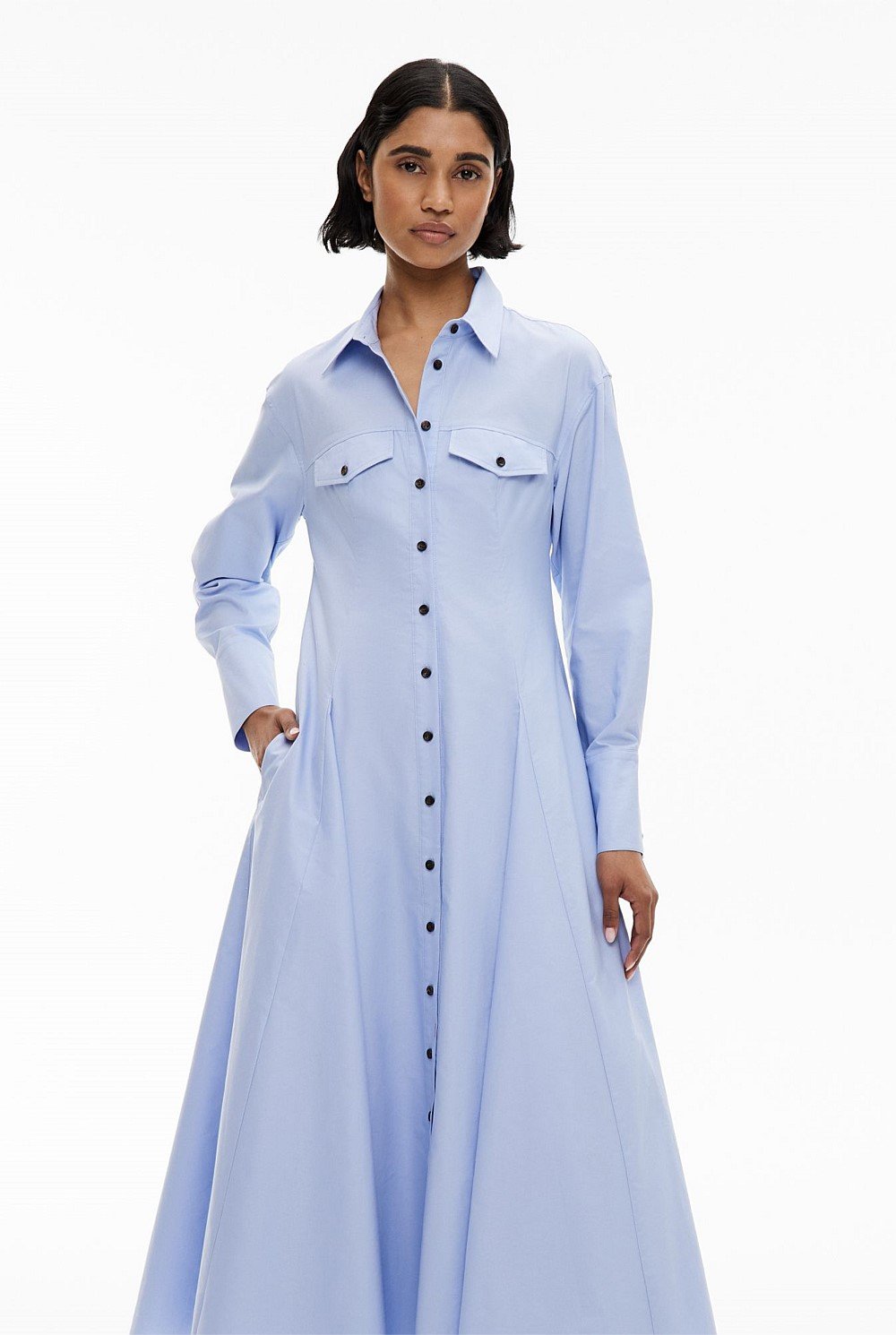 Godet Shirt Dress