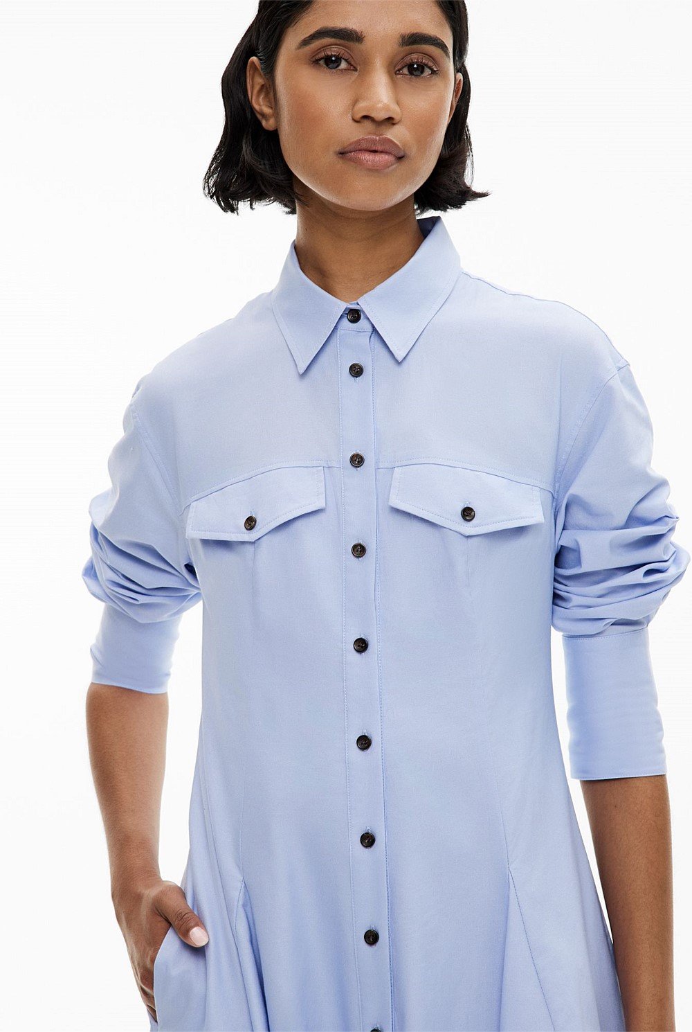 Godet Shirt Dress