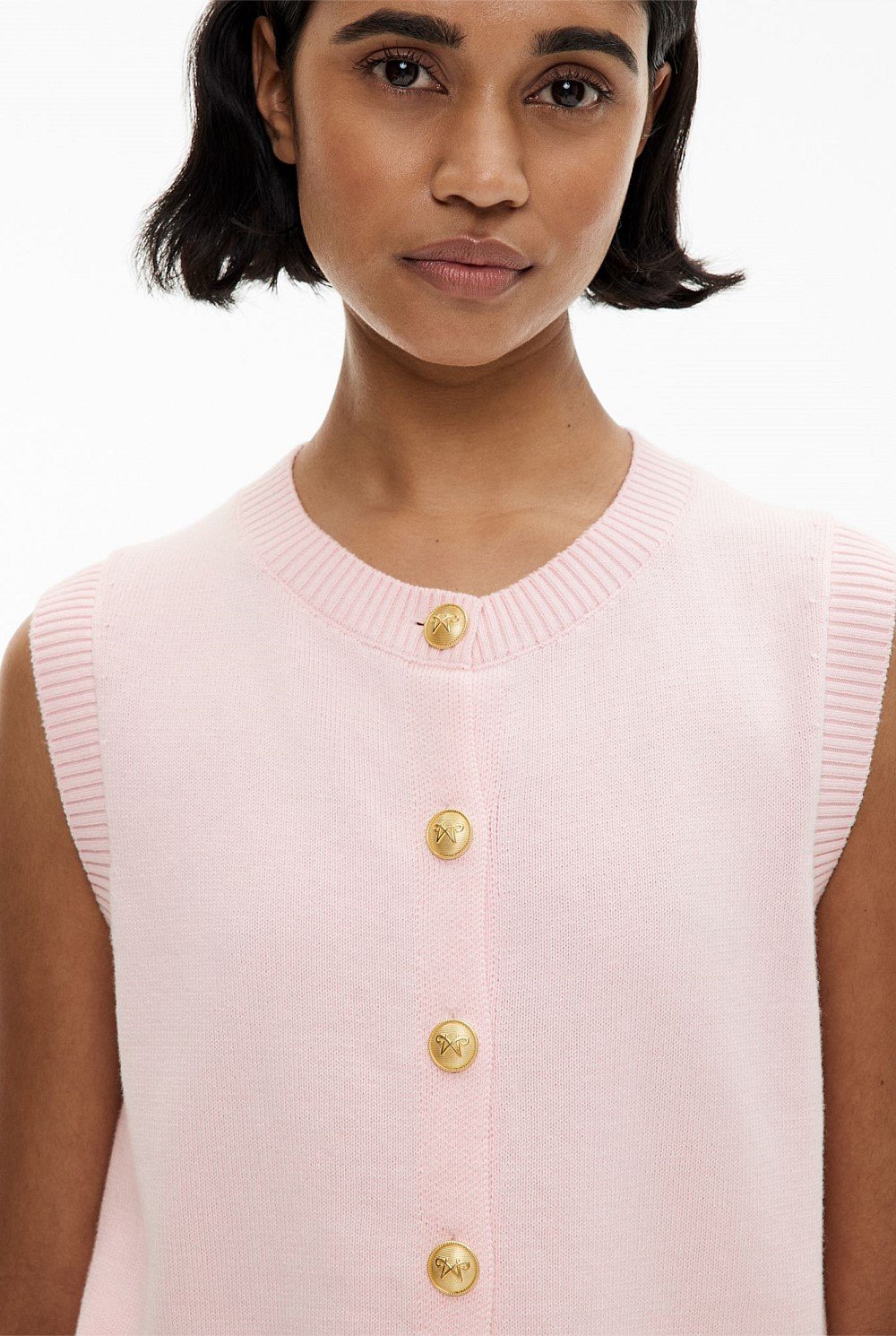 Knit Button Tank Top