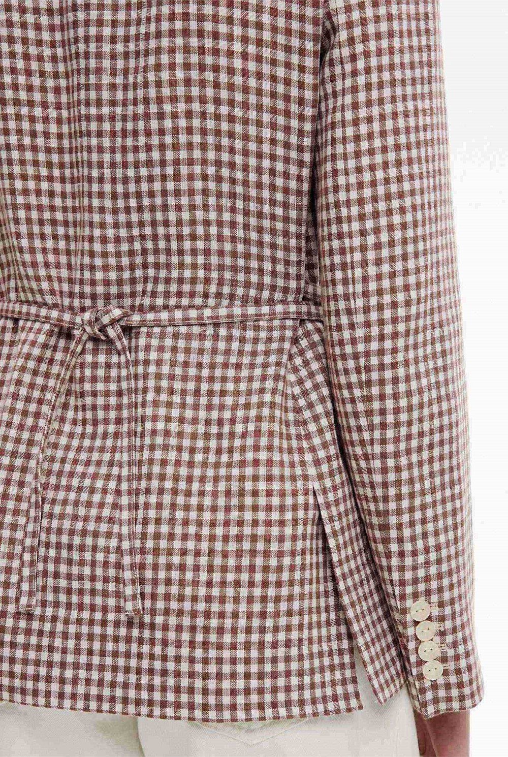 Tie Detail Linen Blazer
