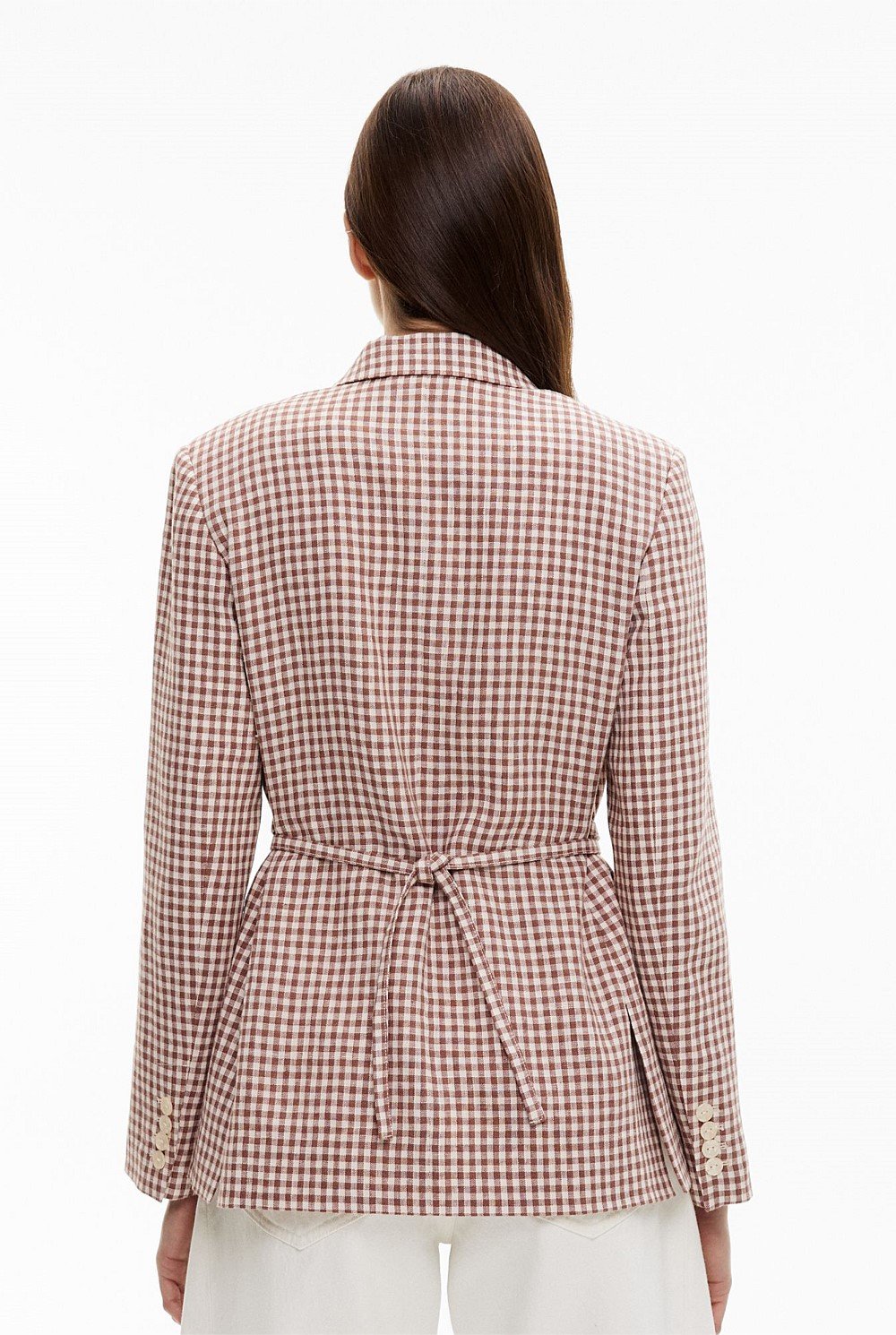 Tie Detail Linen Blazer