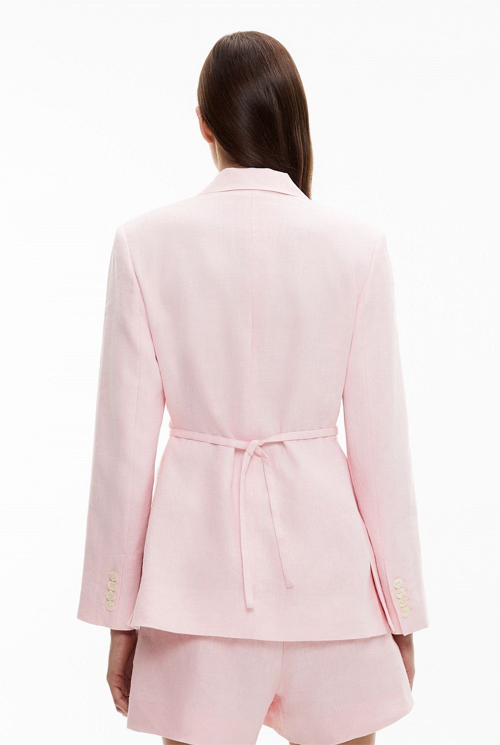Tie Detail Linen Blazer