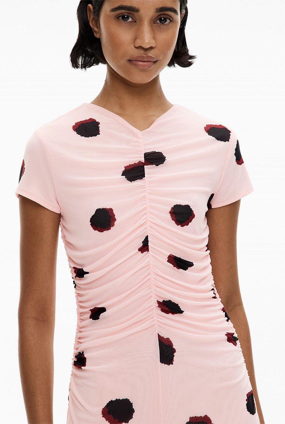Gather Mesh Dress