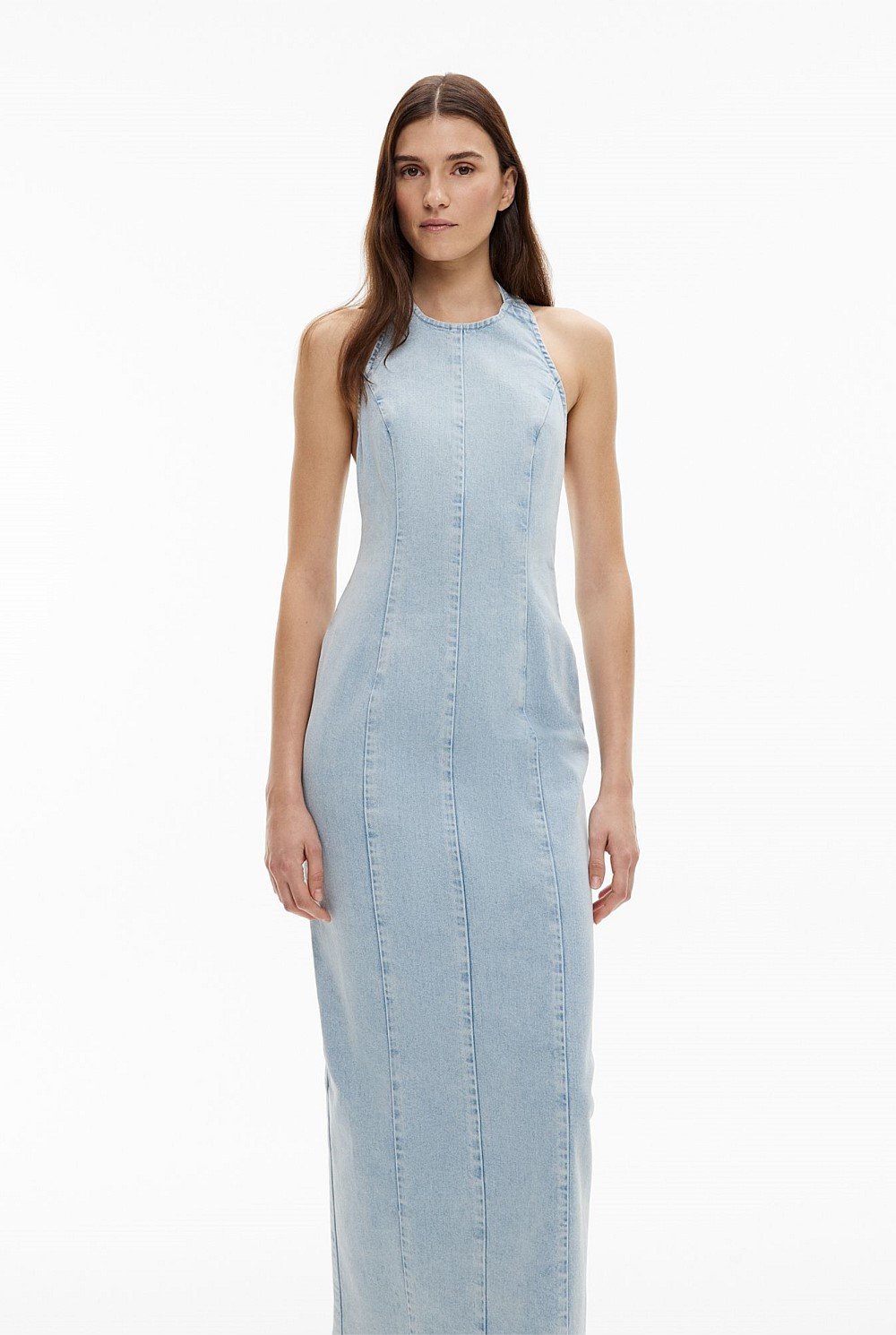 Backless Denim Dress