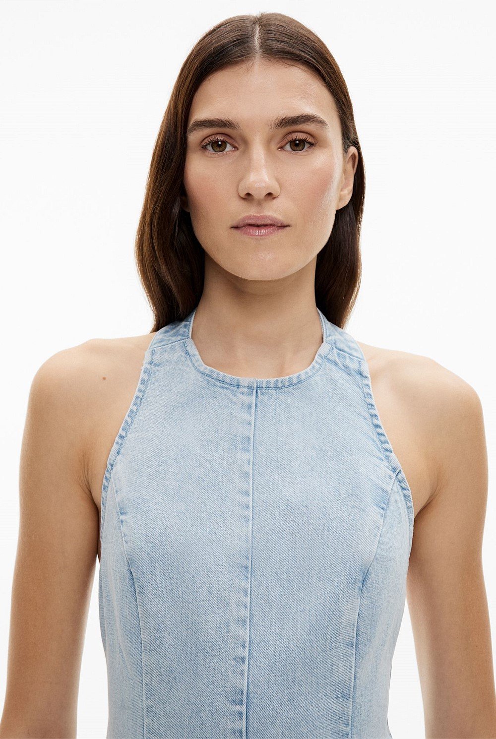Backless Denim Dress