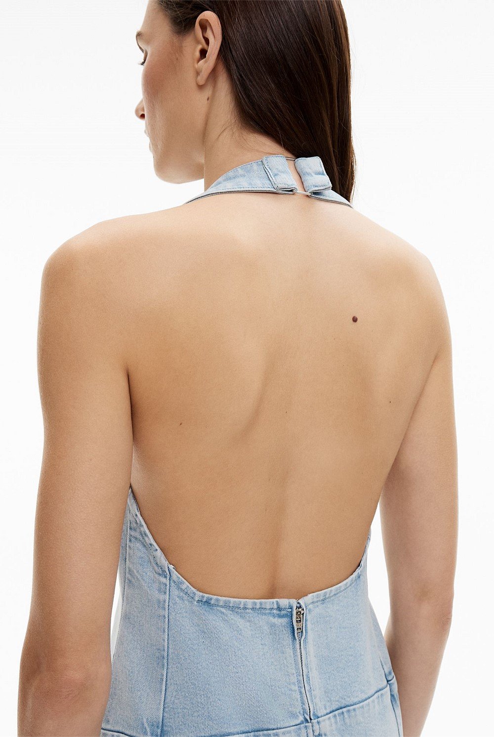 Backless Denim Dress