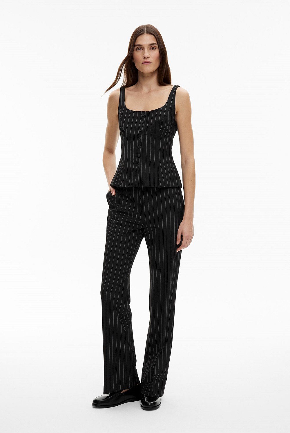 Pinstripe Fitted Top