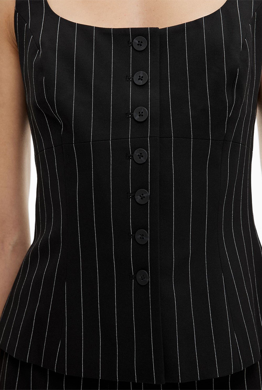 Pinstripe Fitted Top