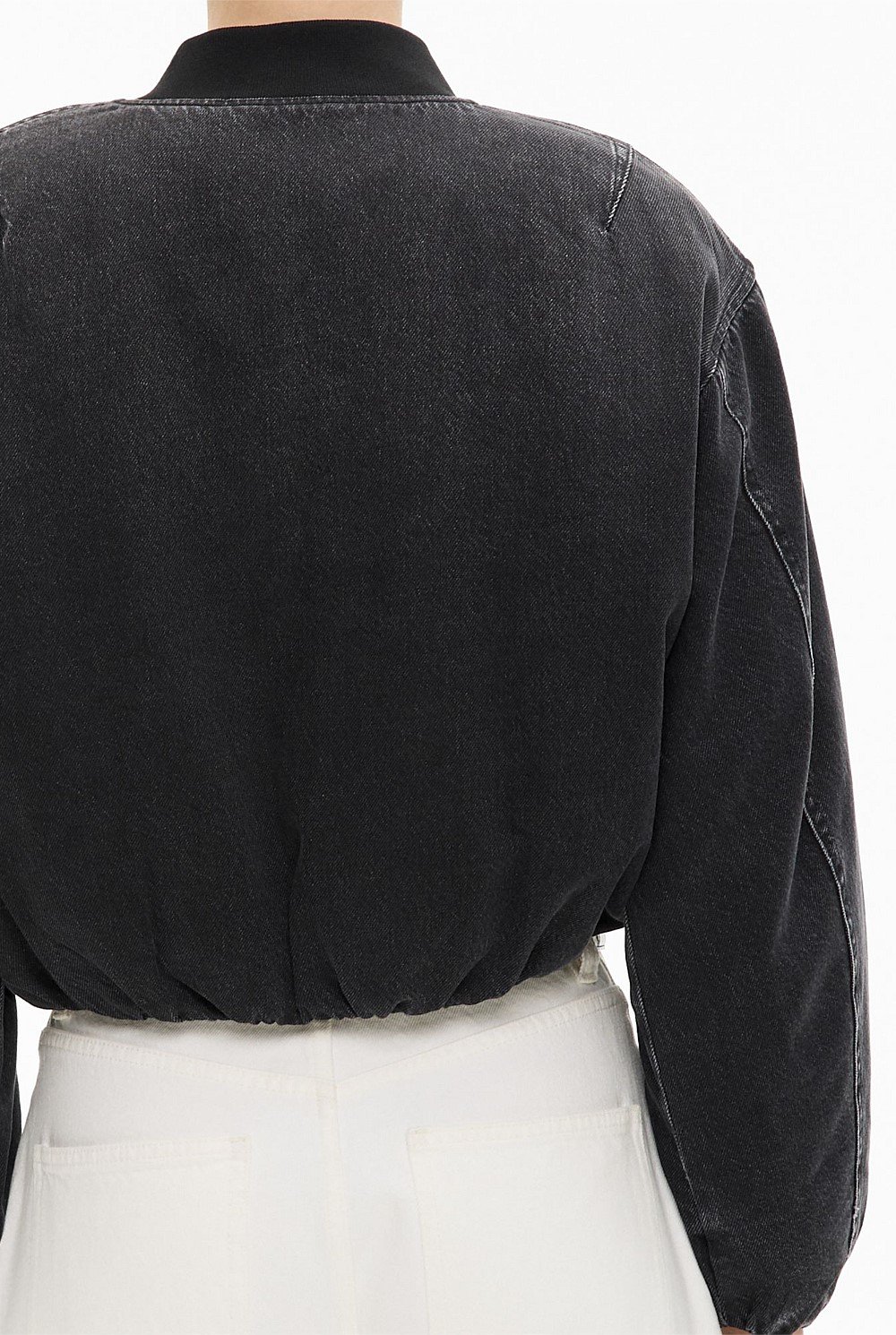 Bubble Hem Denim Jacket
