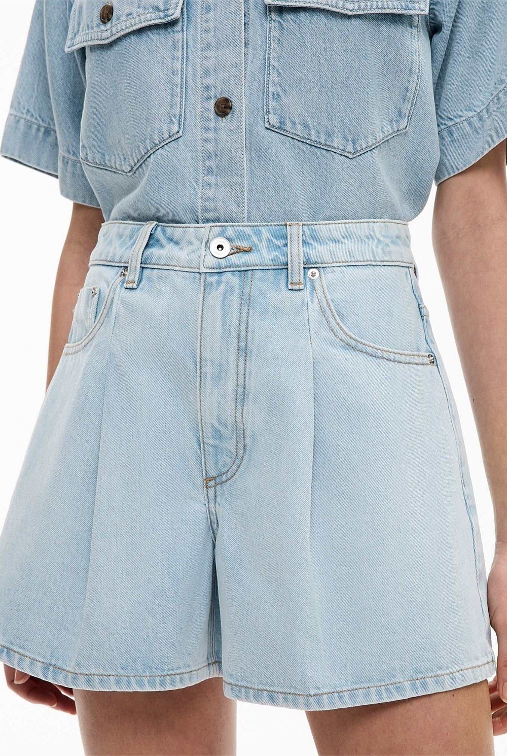 A Line Denim Shorts