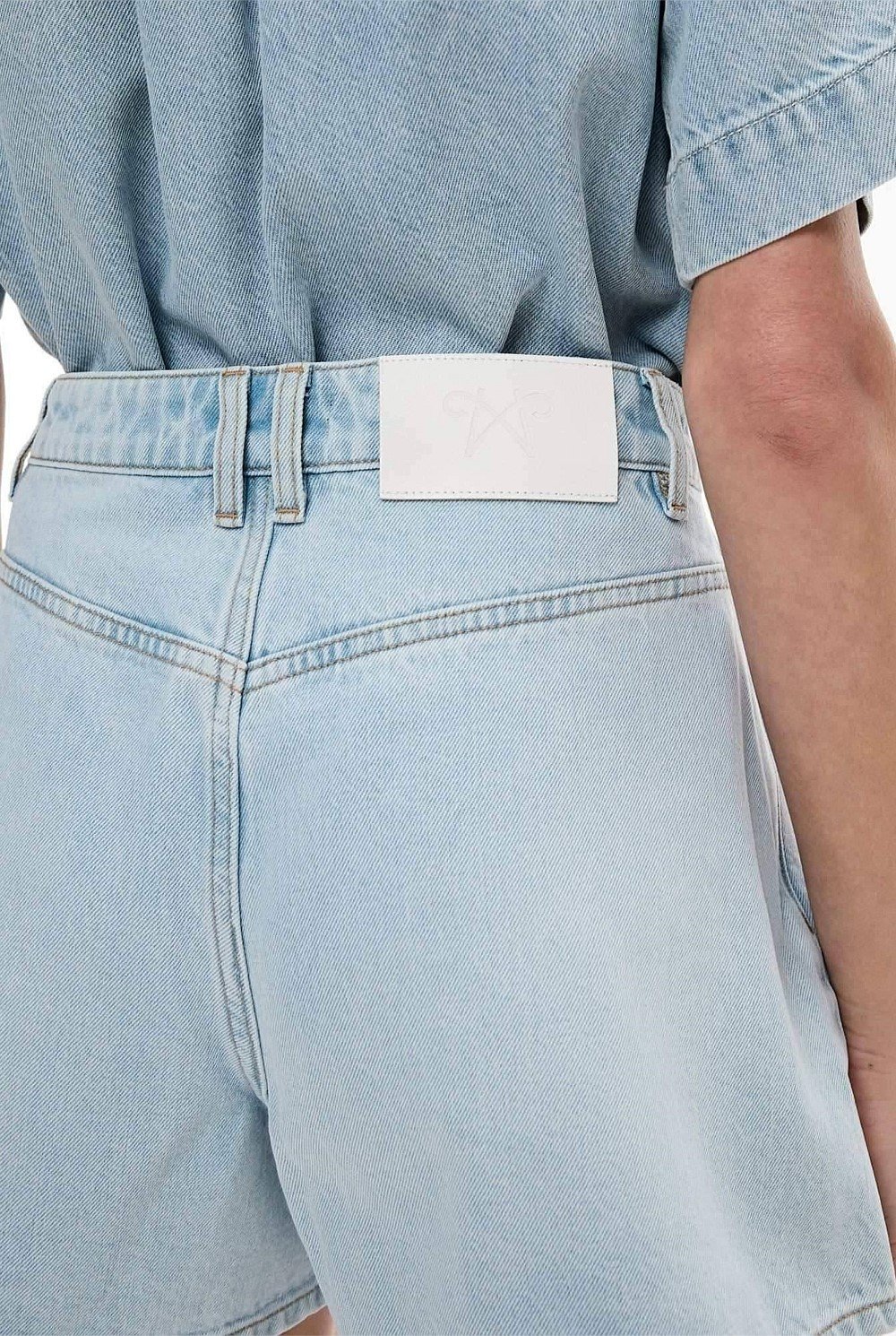 A Line Denim Shorts