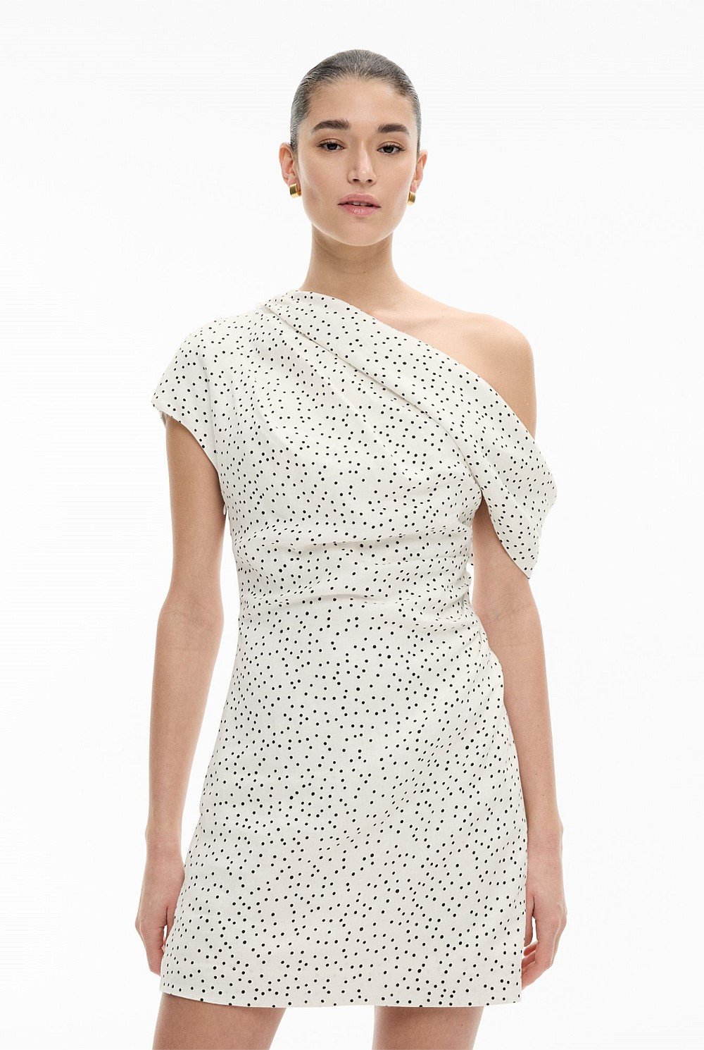 Draped Shoulder Dress
