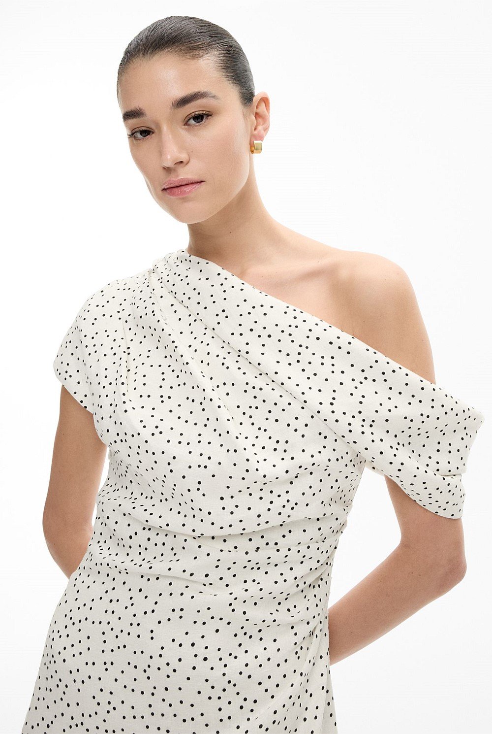 Draped Shoulder Dress