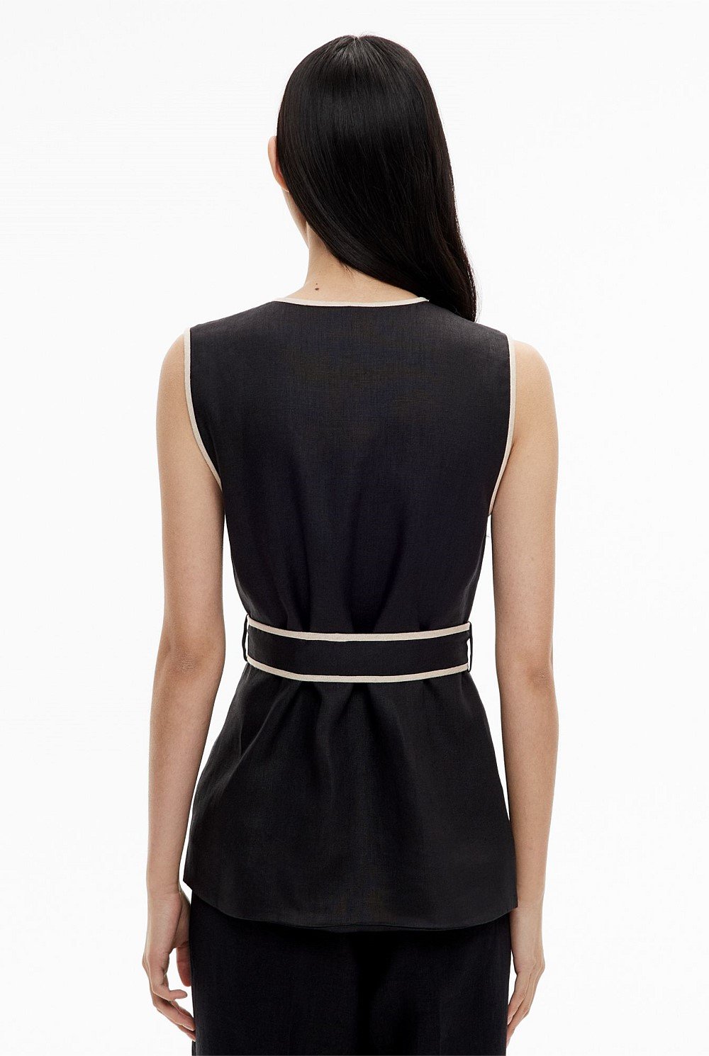 Contrast Tie Shirt