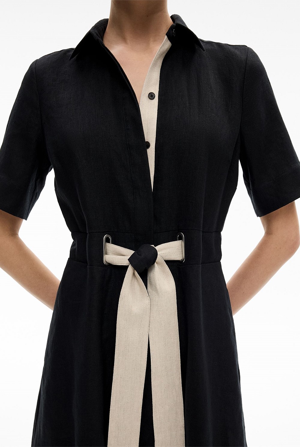Eyelet Detail Midi Dress