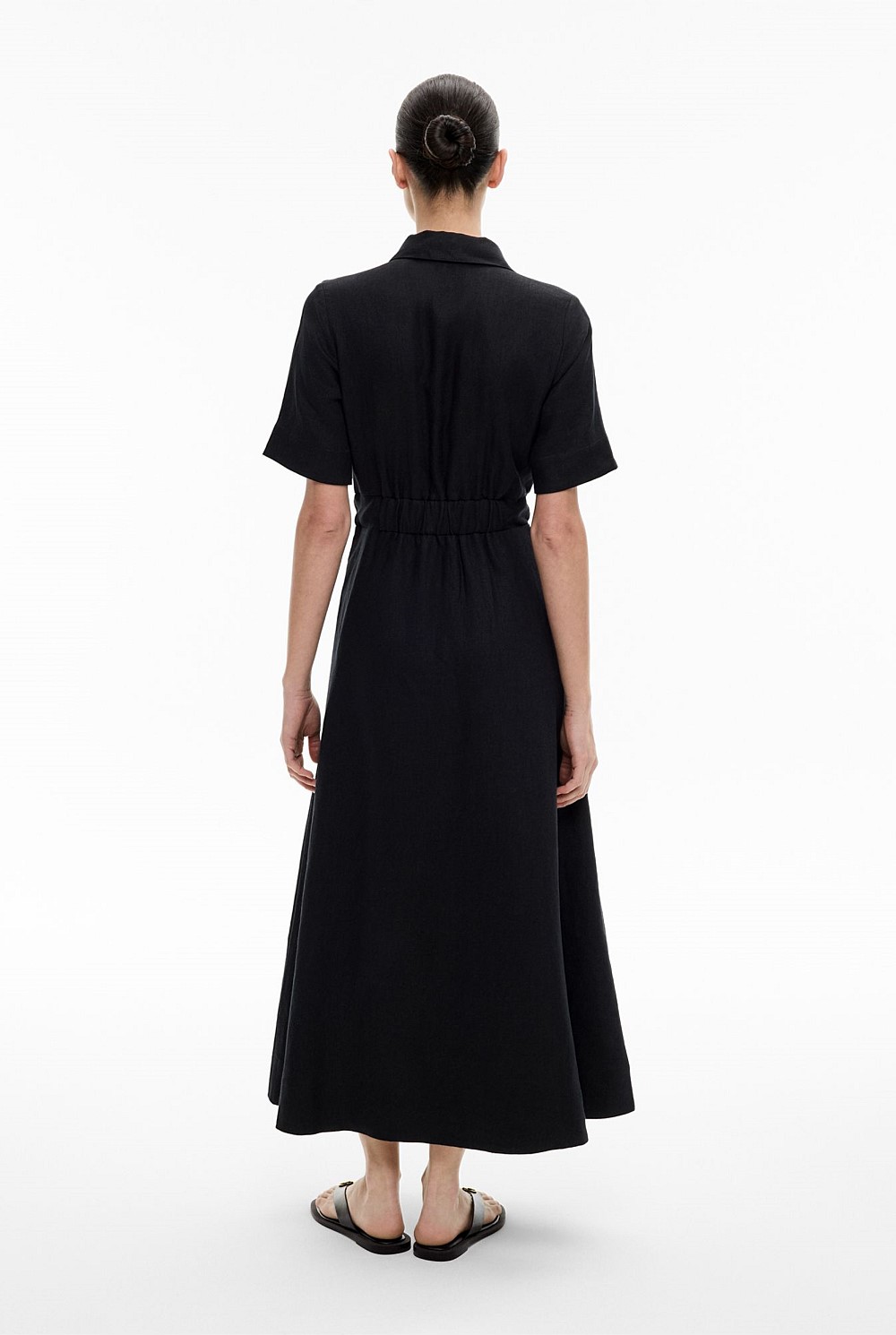 Eyelet Detail Midi Dress