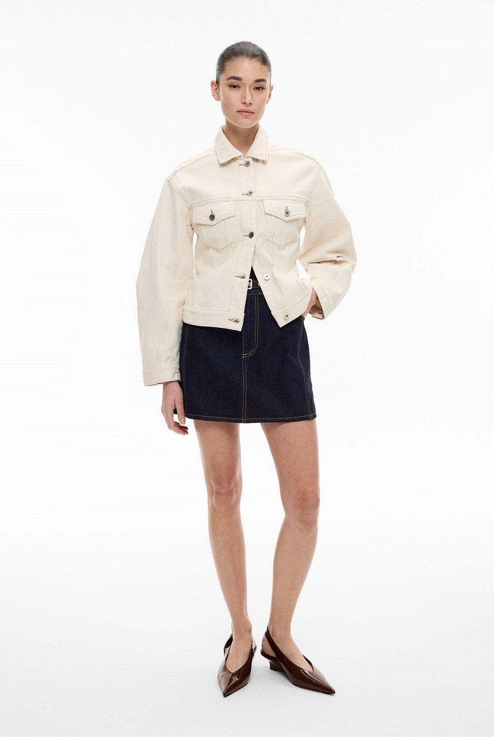 Denim Belt Mini Skirt