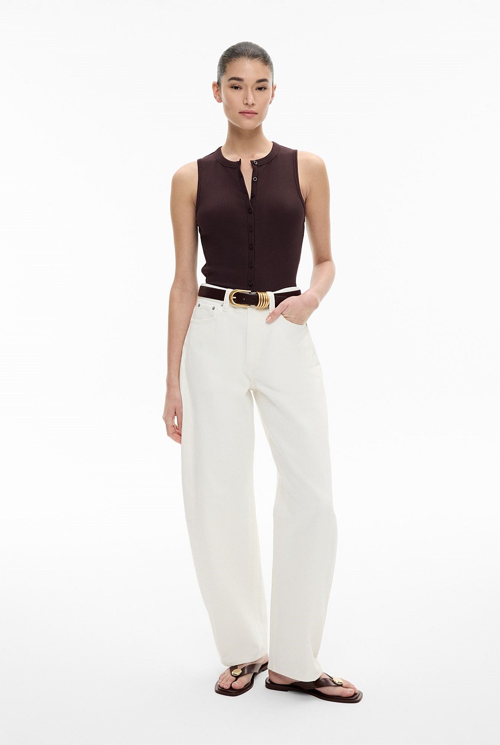 Button Through Tank Top