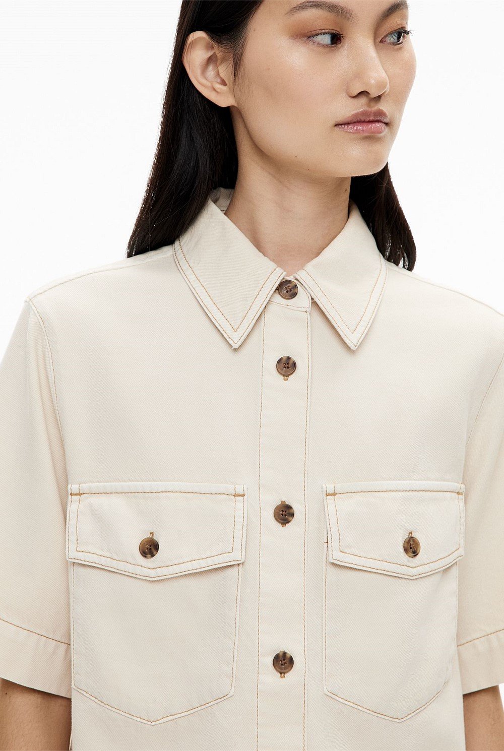 Patch Pocket Denim Shirt