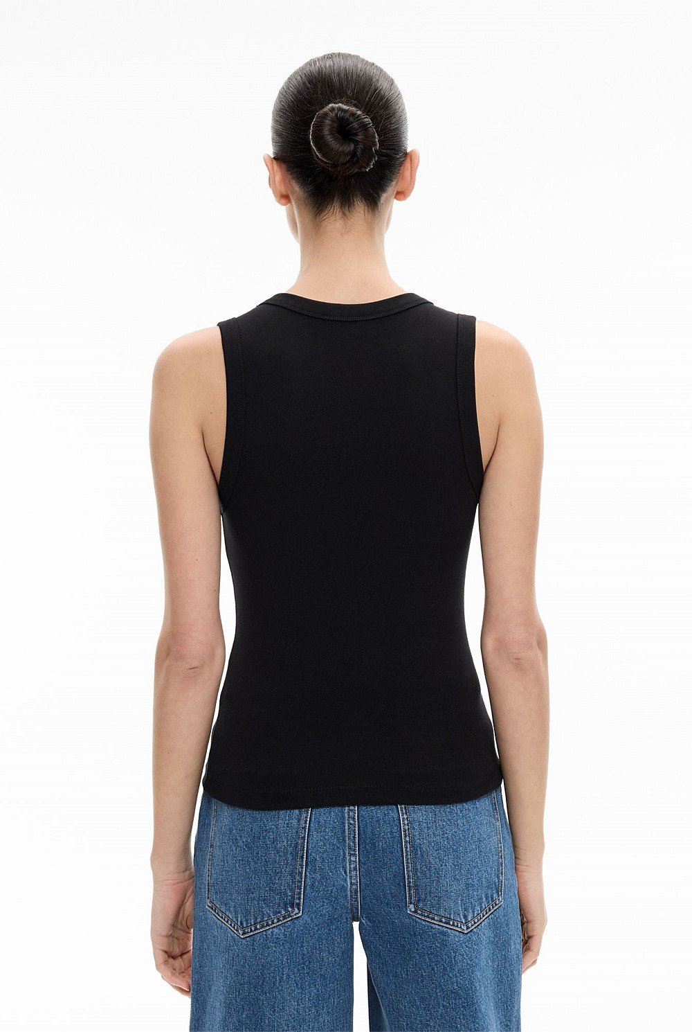 Fine Rib V Neck Tank